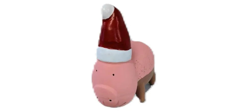 Hundeleke i gummi, Julegris i gummi m/pip 14cm
