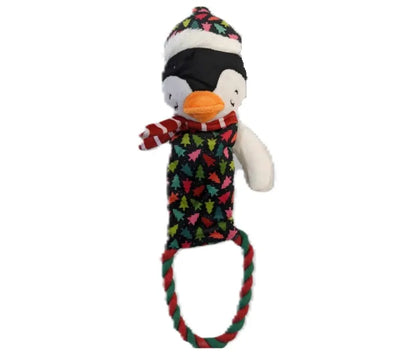 Juleleke m/tau, plysj, knitring og pip 37cm, 6pk